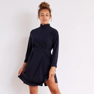 NWOT Aday Back to Front Navy Shirt Dress Sz XS
